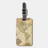 Étiquette À Bagage Antique Traveler Map (Devant Vertical)