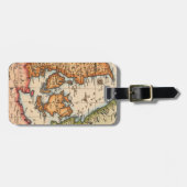 Étiquette À Bagage Antique vieille carte inspirée (10) (Devant horizontal)