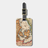 Étiquette À Bagage Antique vieille carte inspirée (10) (Devant Vertical)