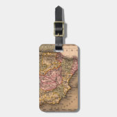 Étiquette À Bagage Antique vieille carte inspirée (5) (Devant Vertical)