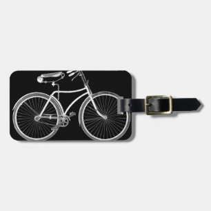 Étiquette À Bagage Antiquité vintage noire de bicyclette/rétro