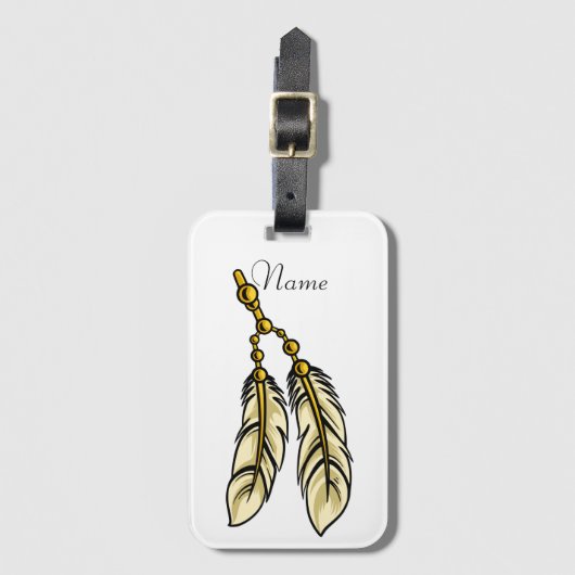 Étiquette À Bagage Apache Feathers Thunder_Cove (Devant Vertical)