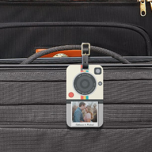 Étiquette À Bagage Appareil Photo Couple Instantané Unique Anniversai