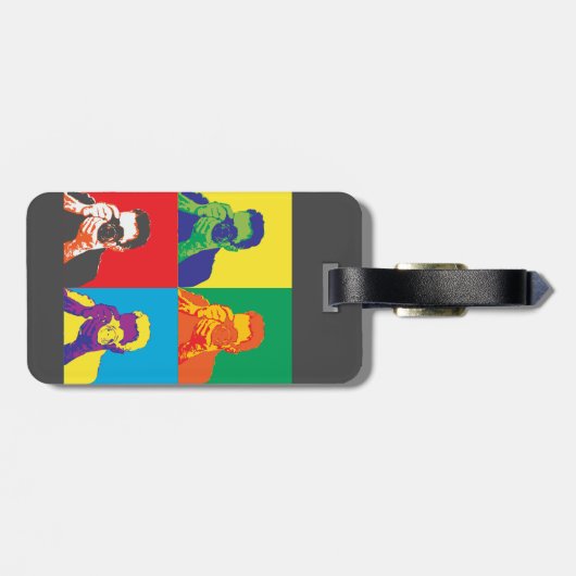 Étiquette À Bagage Appareil-photo lumineux de photographe de couleurs (Dos horizontal)