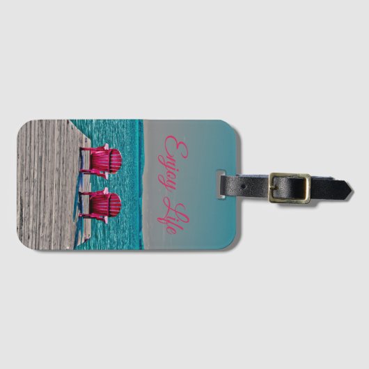 Étiquette À Bagage Appréciez la vie aux chaises rustiques (Devant Horizontal)