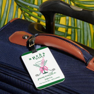 Étiquette À Bagage Aprés Golf Martini Coquette Bow Bachelorette Party