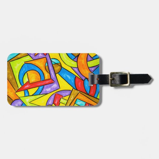 Étiquette À Bagage Après les instructions - étiquette abstraite de (Devant horizontal)