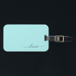 Étiquette À Bagage Aqua Bleu Turquoise Féminin Monogramme Nom Moderne<br><div class="desc">Aqua Bleu Turquoise Monogramme Ajoutez votre propre nom écriture Étiquette de bagage L'étiquette de bagage fait le parfait cadeau pour un 16e anniversaire,  un mariage,  une douche de mariée,  une baby shower ou une soirée entre filles pour quelqu'un qui décore sa chambre avec style.</div>