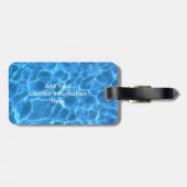 Étiquette À Bagage Aqua Blue Pool Eau Restez calme et nagez sur (Dos horizontal)