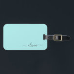 Étiquette À Bagage Aqua Blue Turquoise Girl Script Monogramme Nom Mod<br><div class="desc">Aqua Blue Turquoise Monogramme Ajouter votre propre nom Script Bagage Bag Tag Le tag sac fait le cadeau parfait doux 16 anniversaire,  mariage,  douche nuptiale,  baby shower ou cadeau de fête de bachelorette pour quelqu'un décorant sa chambre dans le style.</div>