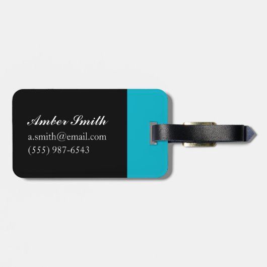 Étiquette À Bagage Aqua Green (Dos horizontal)