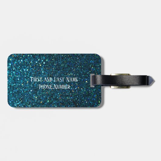 Étiquette À Bagage Aqua Peacock (Dos horizontal)