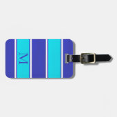 Étiquette À Bagage Aqua Royal Blue Cabana (Devant horizontal)