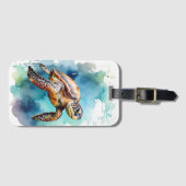 Étiquette À Bagage Aquarelle (Devant Horizontal)