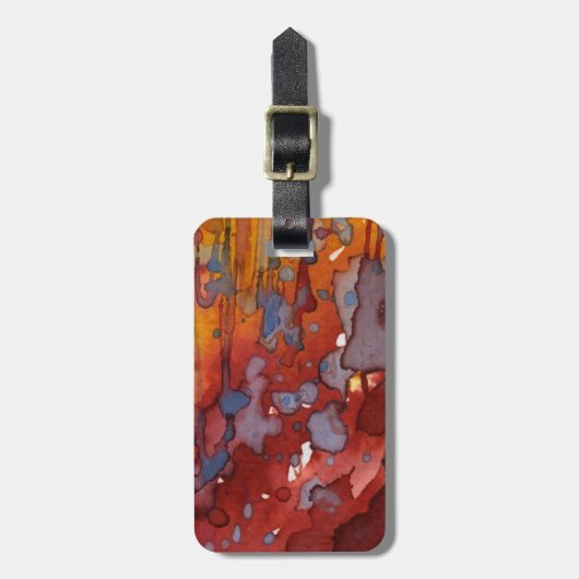 Étiquette À Bagage aquarelle 7 d'arrière - plan (Devant Vertical)