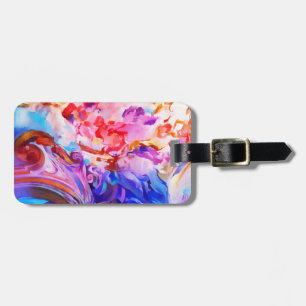 Étiquette À Bagage Aquarelle Abstraite couleur brosse Art