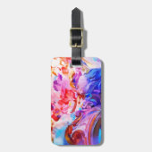 Étiquette À Bagage Aquarelle Abstraite couleur brosse Art (Devant Vertical)