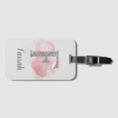 Étiquette À Bagage Aquarelle Abstraite et Parties scintillant lettre (Devant Horizontal)