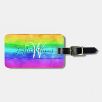 Aquarelle Abstraite Peint Stripes Arc-en-ciel.