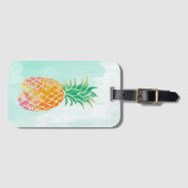Étiquette À Bagage aquarelle ananas (Devant Horizontal)