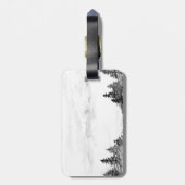 Étiquette À Bagage Aquarelle Arbres d'hiver, Paysage (Dos Vertical)