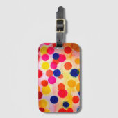 Étiquette À Bagage Aquarelle arc-en-ciel pois (Devant Vertical)