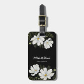 Étiquette À Bagage Aquarelle Blanc Cosmos Fleurs Peinture Botanique (Devant Vertical)