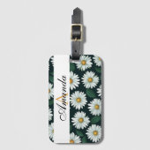 Étiquette À Bagage Aquarelle blanc et noir Motif sans couture (Devant Vertical)