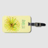 Étiquette À Bagage Aquarelle blanche fleur sauvage jaune (Devant Horizontal)