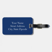 Étiquette À Bagage Aquarelle bleu Indigo Chevron (Dos horizontal)