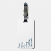 Étiquette À Bagage Aquarelle bleu sehorse design (Dos Vertical)