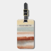 Étiquette À Bagage Aquarelle Boho Abstrait -Nom- Balise de bagage (Devant Vertical)