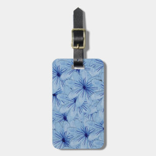 Étiquette À Bagage Aquarelle Bouquet de fleurs sauvages bleues