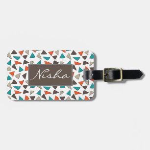 Étiquette À Bagage Aquarelle colorée Triangle Motif Monogramme