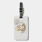 Étiquette À Bagage Aquarelle Couronne de lune (Devant Vertical)