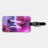 Étiquette À Bagage aquarelle d'art Abstrait : rose violet customisé (Devant horizontal)