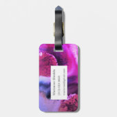 Étiquette À Bagage aquarelle d'art Abstrait : rose violet customisé (Dos Vertical)