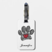 Étiquette À Bagage Aquarelle de dessin Amoureux des chiens (Dos Vertical)