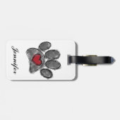 Étiquette À Bagage Aquarelle de dessin Amoureux des chiens (Dos horizontal)