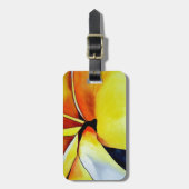 Étiquette À Bagage Aquarelle de fleur frangipani tropicale art abstra (Devant Vertical)