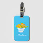 Étiquette À Bagage Aquarelle de fruit orange (Devant Vertical)