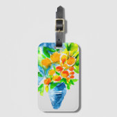 Étiquette À Bagage Aquarelle de fruits d'art kumquat orange (Devant Vertical)