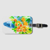 Étiquette À Bagage Aquarelle de fruits d'art kumquat orange (Devant Horizontal)