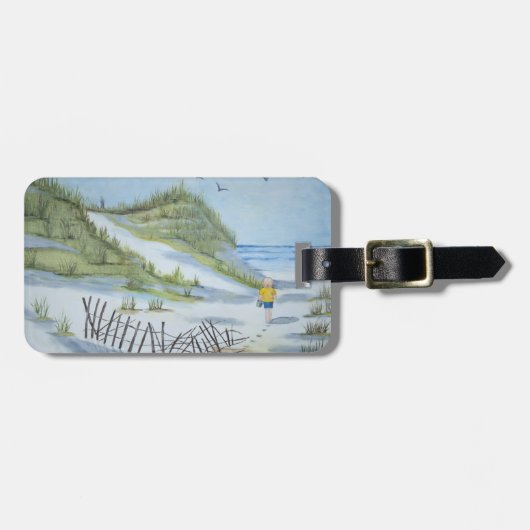 Étiquette À Bagage Aquarelle de plage (Devant horizontal)