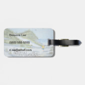 Étiquette À Bagage Aquarelle de plage (Dos horizontal)