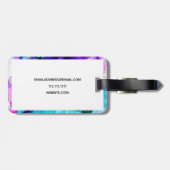 Étiquette À Bagage  Aquarelle dorée bleu pourpre (Dos horizontal)