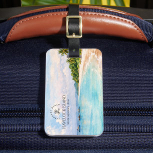 Étiquette À Bagage Aquarelle Elephant Beach – Cadeau Souvenir d'Andam