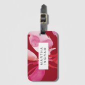 Étiquette À Bagage Aquarelle en gras rouge et rose (Devant Vertical)