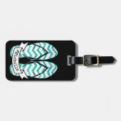 Étiquette À Bagage Aquarelle Été Getaway Plage Flip Flops (Devant horizontal)