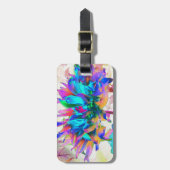 Étiquette À Bagage Aquarelle étonnante Rainbow Cactus Dahlia (Devant Vertical)